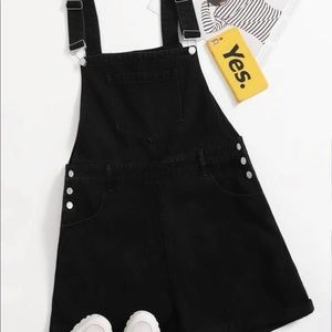 Plus size black overalls